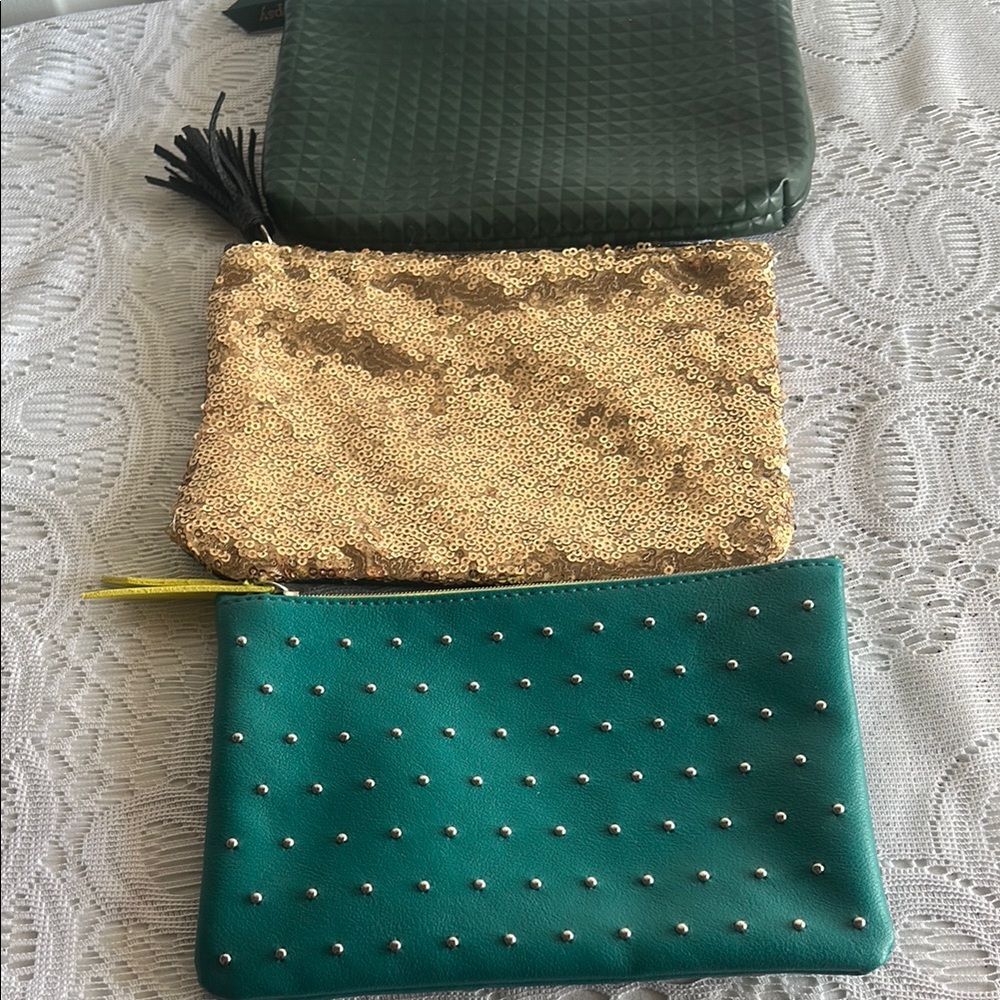 Green, Gold, and Teal Women's Clutch Set